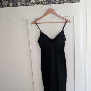 Silence + Noise Black Midi Dress